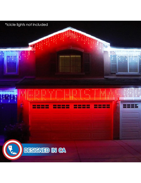 Luces LED de Cortina Feliz Navidad Russell Decor 5.49m RGB Luces LED de Cortina Feliz Navidad Russell Decor 5.49m RGB