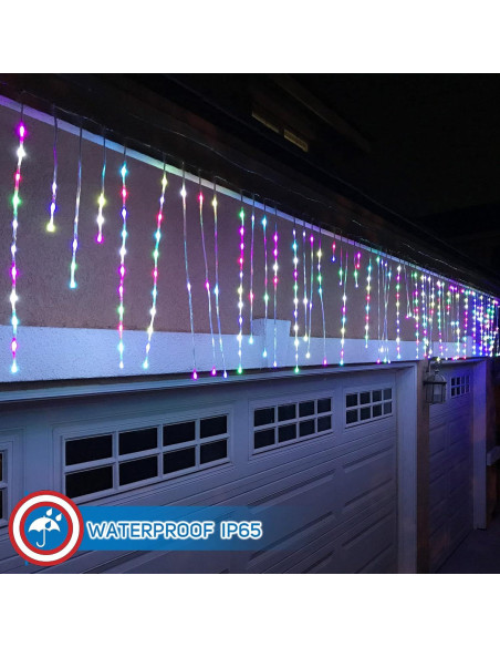 Luces LED de Cortina Feliz Navidad Russell Decor 5.49m RGB Luces LED de Cortina Feliz Navidad Russell Decor 5.49m RGB