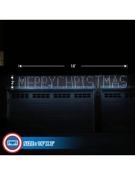 Luces LED de Cortina Feliz Navidad Russell Decor 5.49m RGB Luces LED de Cortina Feliz Navidad Russell Decor 5.49m RGB