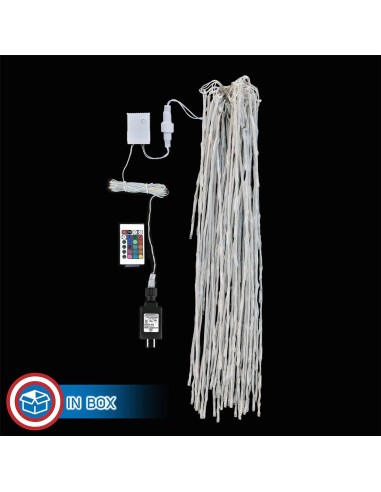 Luces LED de Cortina Feliz Navidad Russell Decor 5.49m RGB