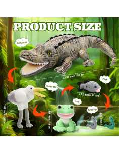 Conjunto de Juguetes de Peluche Leyndo 6 en 1 Cocodrilo 55.88 cm 2