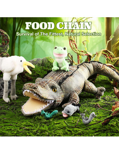 Conjunto de Juguetes de Peluche Leyndo 6 en 1 Cocodrilo 55.88 cm