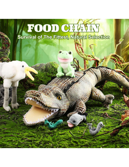 Conjunto de Juguetes de Peluche Leyndo 6 en 1 Cocodrilo 55.88 cm