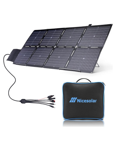 Panel Solar Plegable Nicesolar 200W Cargador USB Rápido