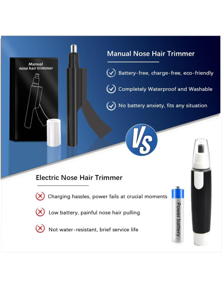 Recortador de Vello Nasal Manual Cxjesin Impermeable Negro