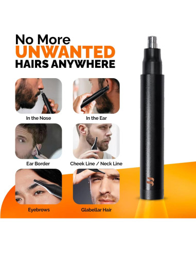 Recortador de Vello Nasal y de Oído Brio - Cuchilla Doble, Resistente al Agua