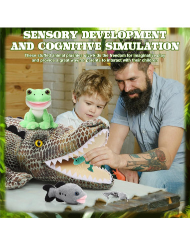 Conjunto de Juguetes de Peluche Leyndo 6 en 1 Cocodrilo 55.88 cm
