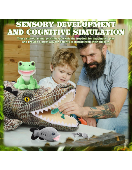Conjunto de Juguetes de Peluche Leyndo 6 en 1 Cocodrilo 55.88 cm