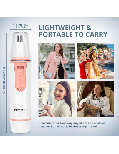Recortador de Vello Facial Profeir PF-TR01 Inalámbrico IPX5
