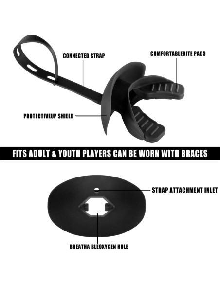 Protector Bucal GY para Fútbol y Deportes de Contacto - Negro