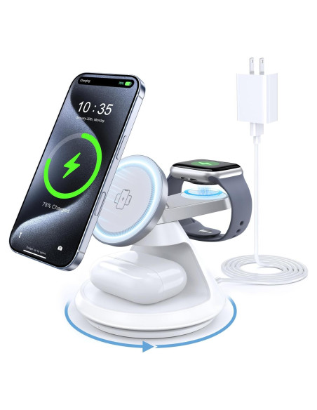 Estación de Carga Inalámbrica 3 en 1 MagSafe 15W - Autige