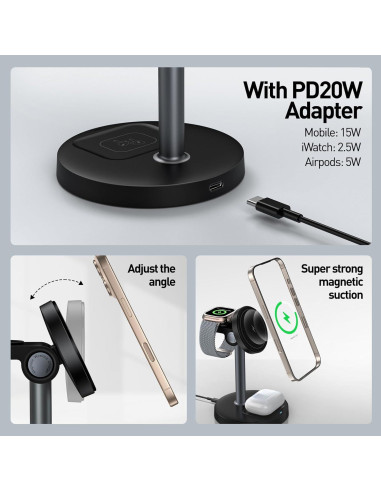 Estación de Carga 3 en 1 FLYING APSARAS para Apple - Carga Rápida