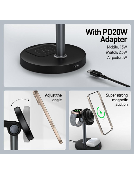 Estación de Carga 3 en 1 FLYING APSARAS para Apple - Carga Rápida Estación de Carga 3 en 1 FLYING APSARAS para Apple - Carga Rápida