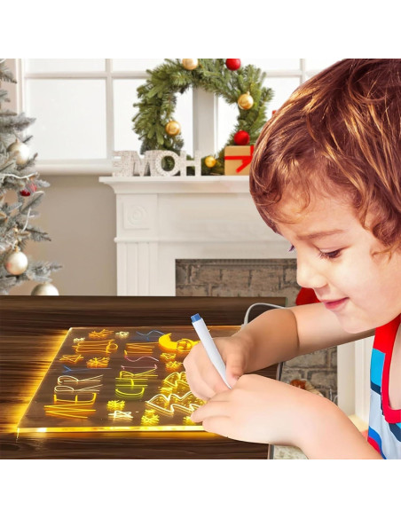 Tablero de Borrado en Seco LED MOCOWAY 30x20 cm con 7 Bolígrafos