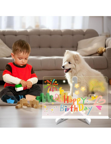 Tablero de Borrado en Seco LED MOCOWAY 30x20 cm con 7 Bolígrafos