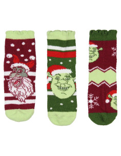 Calcetines de Mujer Bioworld Shrek y Burro 3 Pares Chenilla