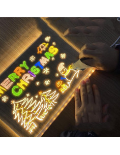 Tablero de Notas LED IYUWE 30x20cm Borrado en Seco Acrílico 2