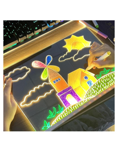 Tablero Acrílico LED Borrado en Seco DLLMHAHAHA 30x20 cm