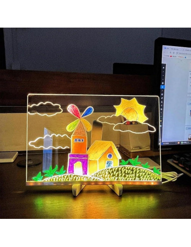 Tablero Acrílico LED Borrado en Seco DLLMHAHAHA 30x20 cm