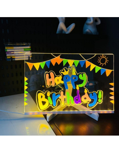 Tablero Acrílico LED Borrado en Seco DLLMHAHAHA 30x20 cm