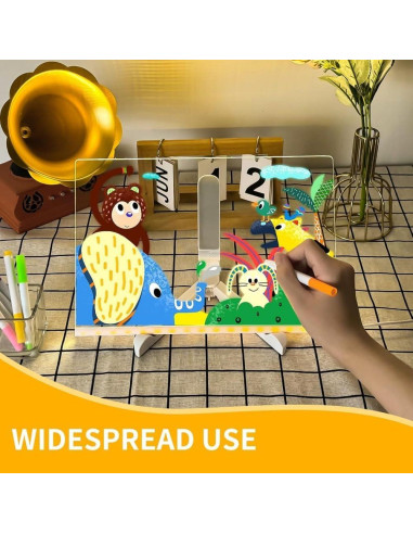 Tablero Acrílico LED Borrado en Seco DLLMHAHAHA 30x20 cm