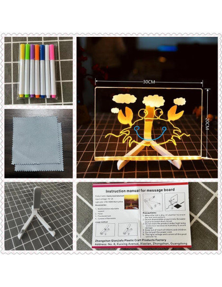 Tablero Acrílico LED Borrado en Seco DLLMHAHAHA 30x20 cm