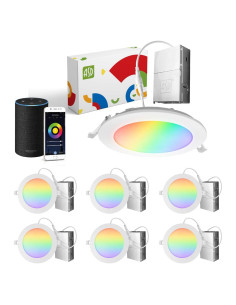 Paquete de 6 Luces LED Empotradas ASD RGBW 15W 2700K-6500K
