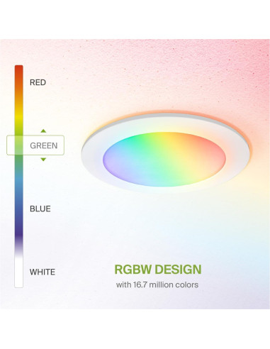 Paquete de 6 Luces LED Empotradas ASD RGBW 15W 2700K-6500K