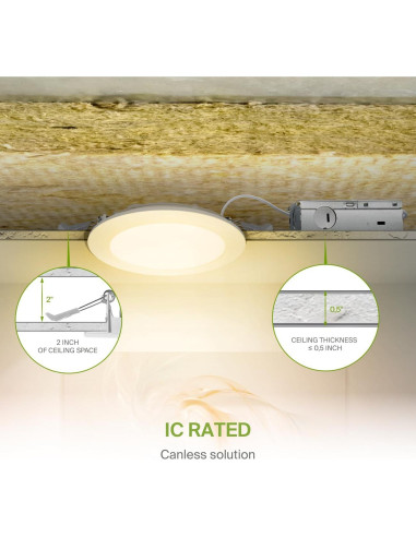 Paquete de 6 Luces LED Empotradas ASD RGBW 15W 2700K-6500K