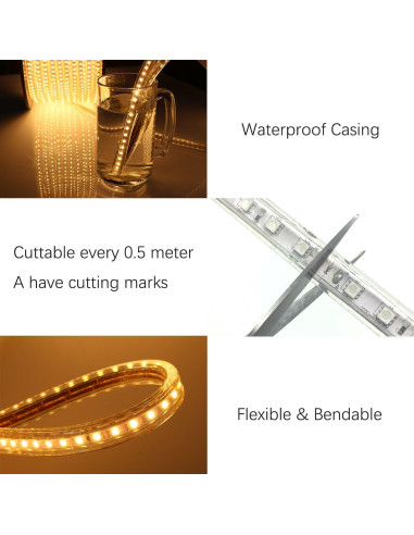 Tira de Luz LED RGB KERTME 10m Impermeable Control Remoto