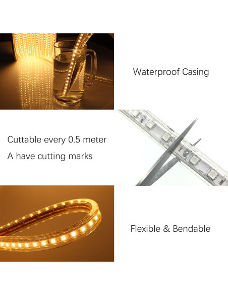 Tira de Luz LED RGB KERTME 10m Impermeable Control Remoto