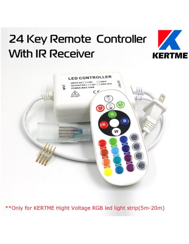 Tira de Luz LED RGB KERTME 10m Impermeable Control Remoto