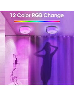 Luz de Ducha Recargable Funlenry - 15 Colores, Control Remoto 2
