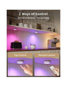 Luces Puck Recargables RGB Vloee 6 Pcs con Control Remoto 2