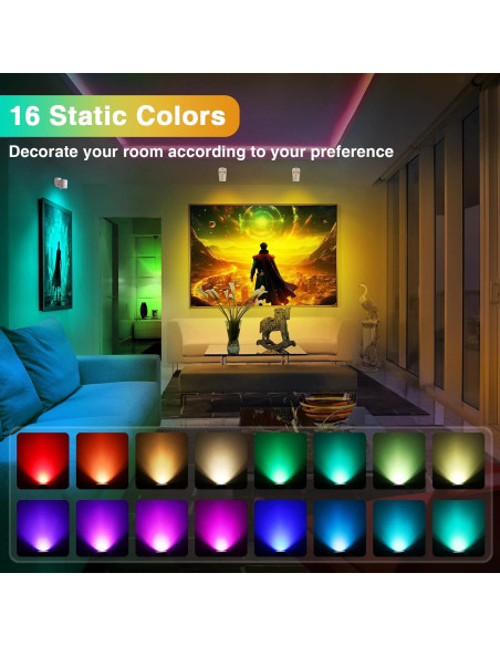 Focos LED RGBW URTOM 2 Paquete Dimmable Control Remoto Focos LED RGBW URTOM 2 Paquete Dimmable Control Remoto