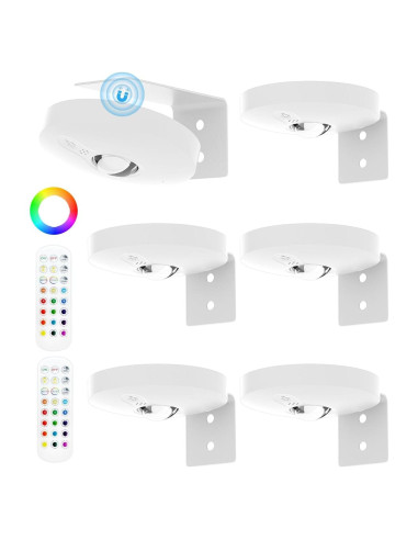 Luces Puck Recargables Aokpsrt 6PCS RGB 1500mAh para Cuadros