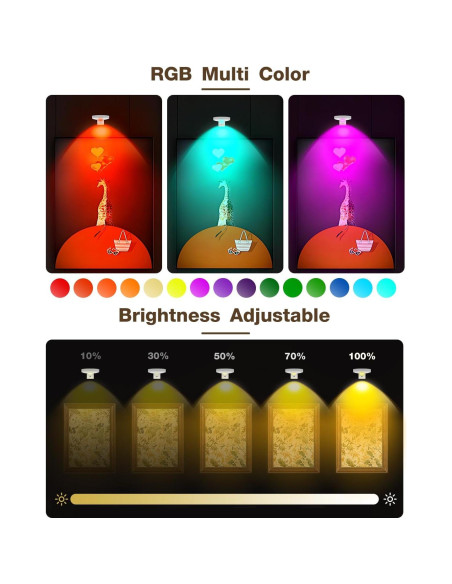 Luces Puck Recargables Aokpsrt 6PCS RGB 1500mAh para Cuadros