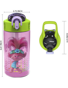 Botella de Agua Infantil Zak Designs Trolls 0.47L 2