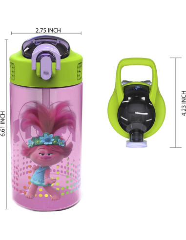 Botella de Agua Infantil Zak Designs Trolls 0.47L