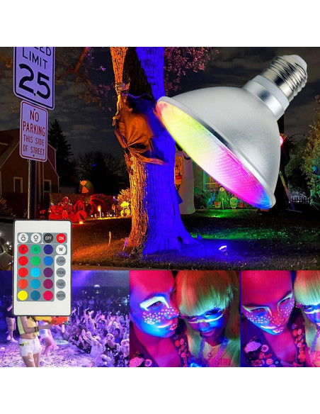 Bombilla LED PAR30S 30W RGB y Blanco Cálido 3000K - 2 Pack