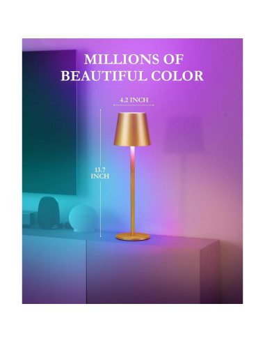 Lámpara de Mesa Inalámbrica RGB Faithorse 2 Paquetes 5200mAh