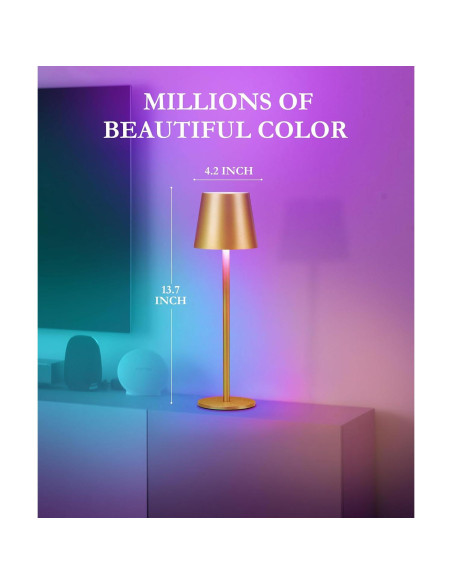 Lámpara de Mesa Inalámbrica RGB Faithorse 2 Paquetes 5200mAh Lámpara de Mesa Inalámbrica RGB Faithorse 2 Paquetes 5200mAh