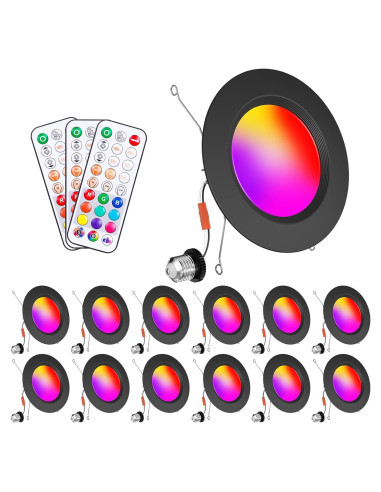 Luces empotradas LED Taptoron 13W 1050LM RGB 5/6" - Paquete de 12