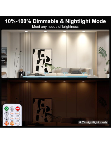 Luces empotradas LED Taptoron 13W 1050LM RGB 5/6" - Paquete de 12