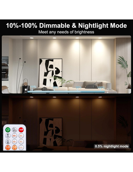 Luces empotradas LED Taptoron 13W 1050LM RGB 5/6" - Paquete de 12