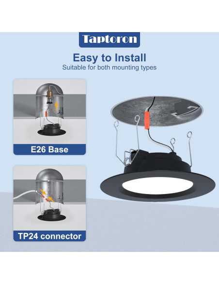 Luces empotradas LED Taptoron 13W 1050LM RGB 5/6" - Paquete de 12