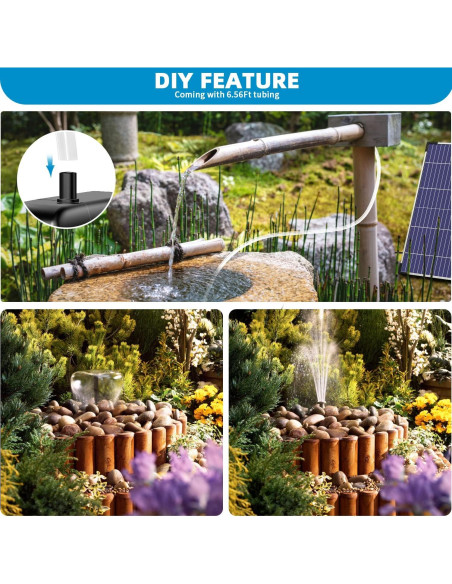 Bomba de Agua Solar POPOSOAP 12W para Jardín y Estanques