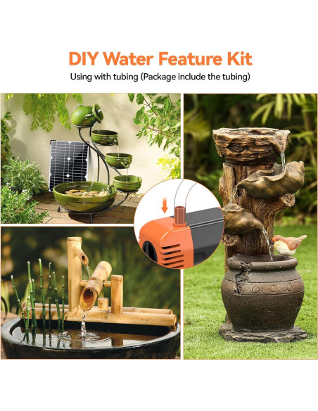 Bomba de Agua Solar 20W POPOSOAP para Estanque y Jardín