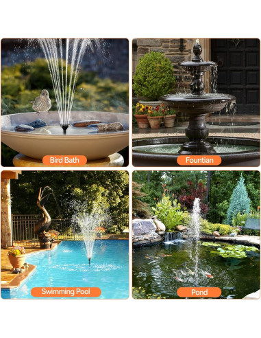 Bomba de Agua Solar 20W POPOSOAP para Estanque y Jardín
