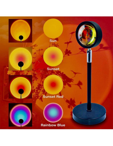 Proyector de Lámpara de Atardecer Genérico 16 Colores RGB Control Remoto